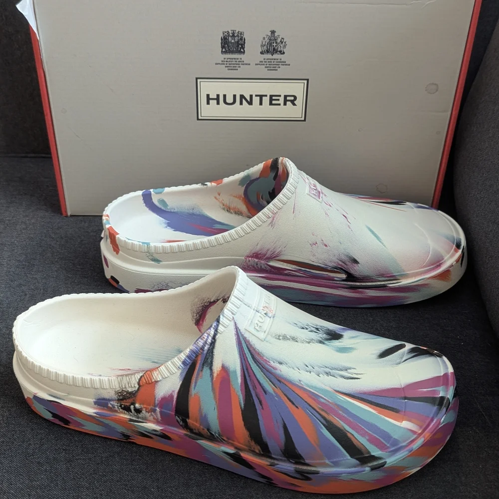 Hunter Multicolor Slip-On Shoes unisex size 12 New in Box bloom marble/willow